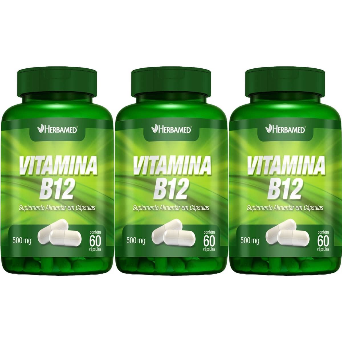 Kit 3X Vitamina B12 - 60 C�psulas - Herbamed