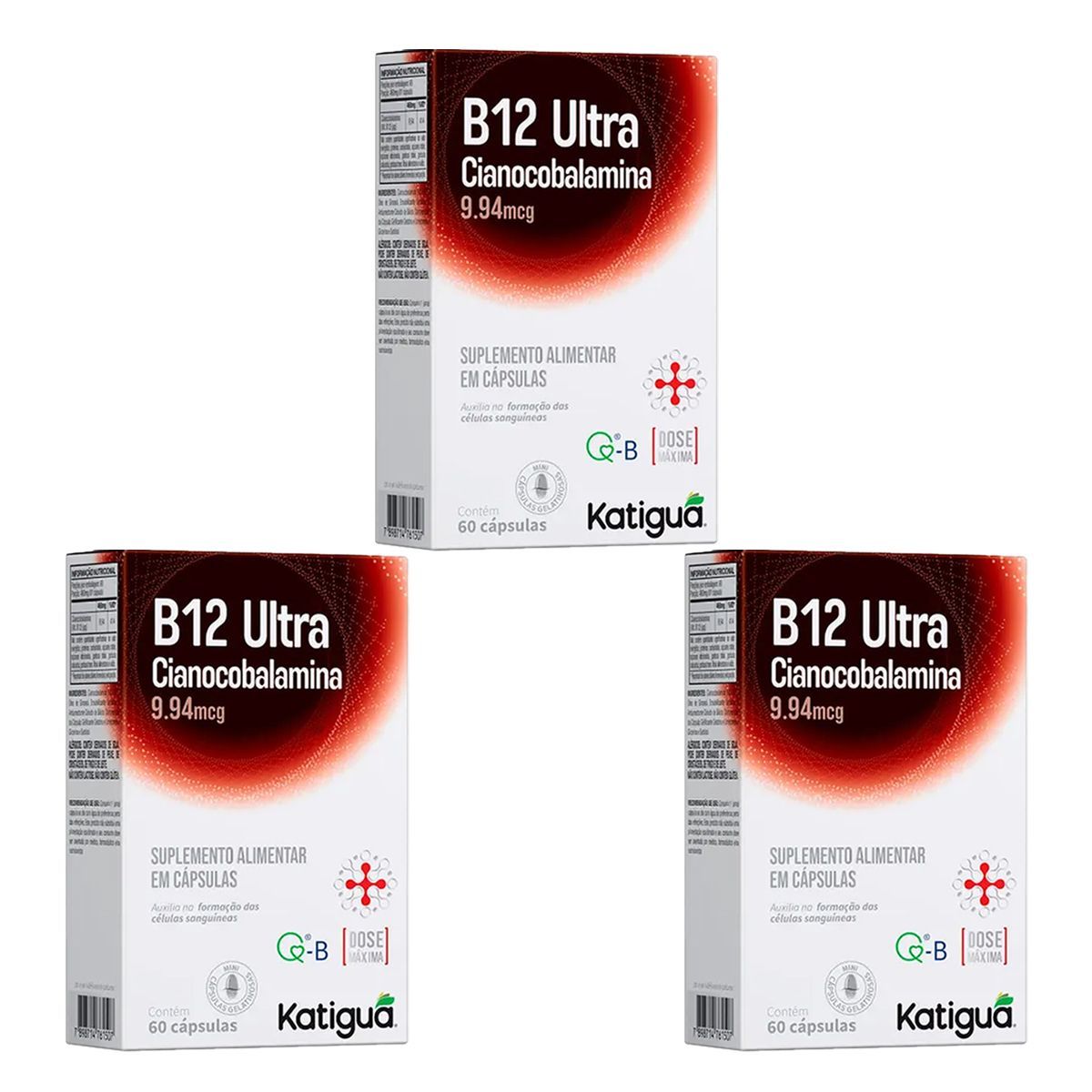 Kit 3X Vitamina B12 Ultra - 60 C�psulas - Katigu�