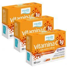Kit 3X Vitamina C 1g - 10 Comprimidos - Equaliv