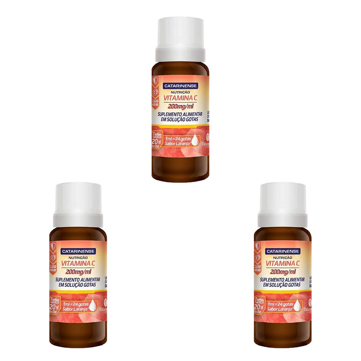 Kit 3X Vitamina C - 200mg/ml Gotas - Catarinense Nutri��o