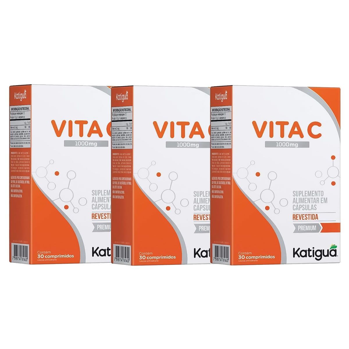 Kit 3X Vitamina C - 30 Comprimidos - Katigu�