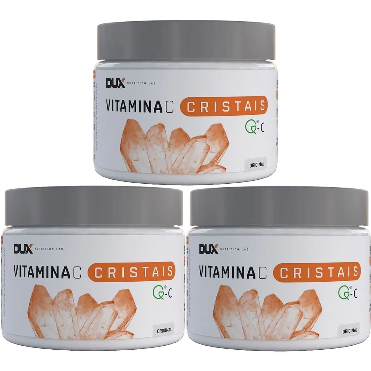 Kit 3X Vitamina C Cristais Quali C - 200g Natural - DUX Nutrition