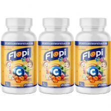 Kit 3X Vitamina C Flopi Kids - 30 Gelatinas Laranja - Flofarma