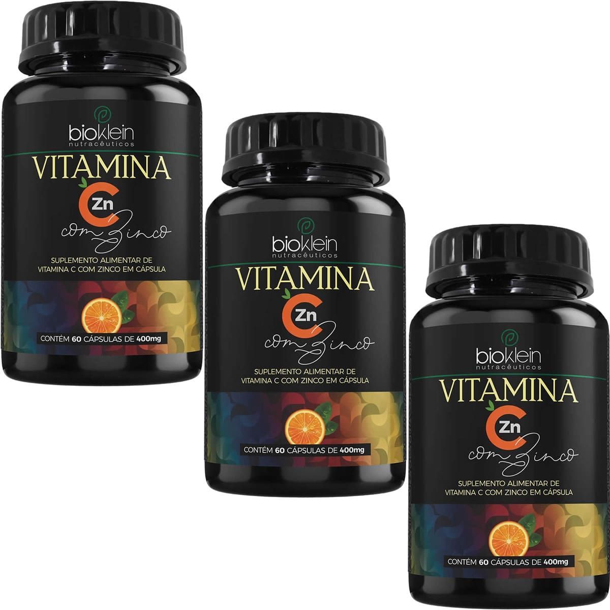 Kit 3X Vitamina C + Zinco - 60 C�psulas - Bioklein