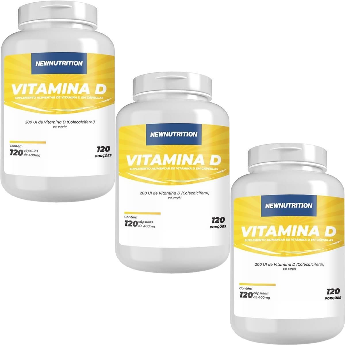 Kit 3X Vitamina D - 120 C�psulas - NewNutrition