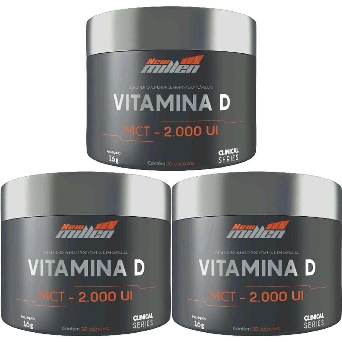 Kit 3X Vitamina D 2.000UI - 30 C�psulas - New Millen