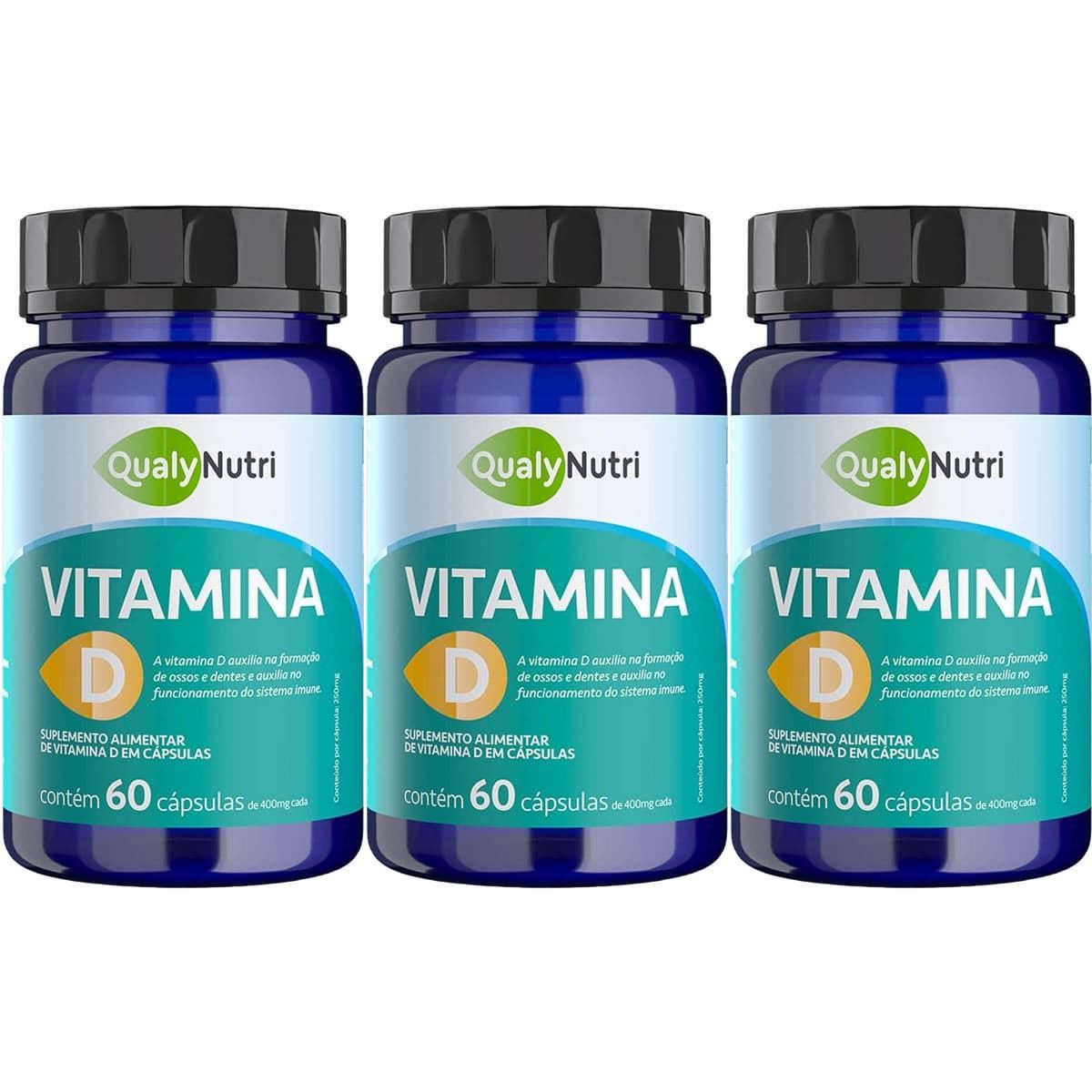 Kit 3X Vitamina D - 60 C�psulas - QualyNutri