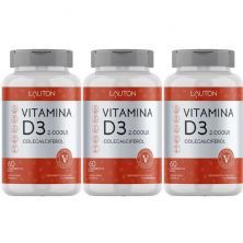 Kit 3X Vitamina D3 2.000UI  - 60 Comprimidos - Lauton Nutrition
