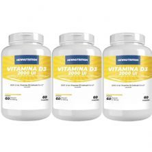 Kit 3X Vitamina D3 2000UI - 60 C�psulas - NewNutrition