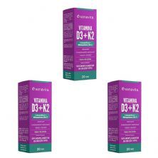 Kit 3X Vitamina D3+ K2 - 20ml Lim�o - Sanavita