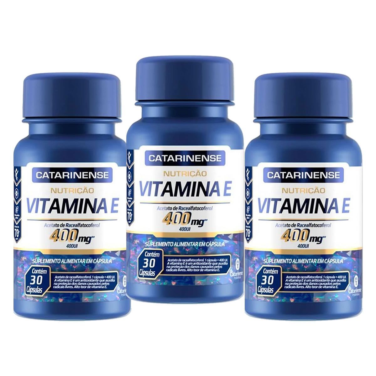 Kit 3X Vitamina E 400mg - 30 C�psulas - Catarinense Nutri��o