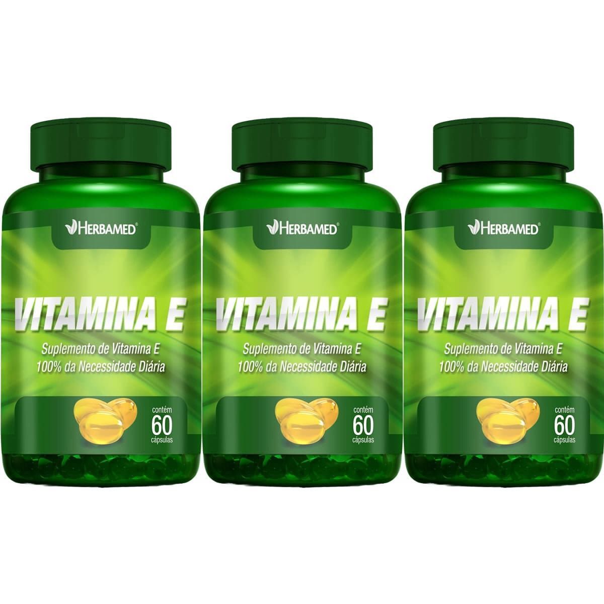 Kit 3X Vitamina E - 60 C�psulas - Herbamed