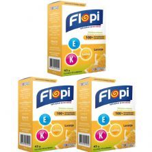 Kit 3X Vitamina E+K+Sel�nio Flopi - 30 Unidades Laranja - Flofarma