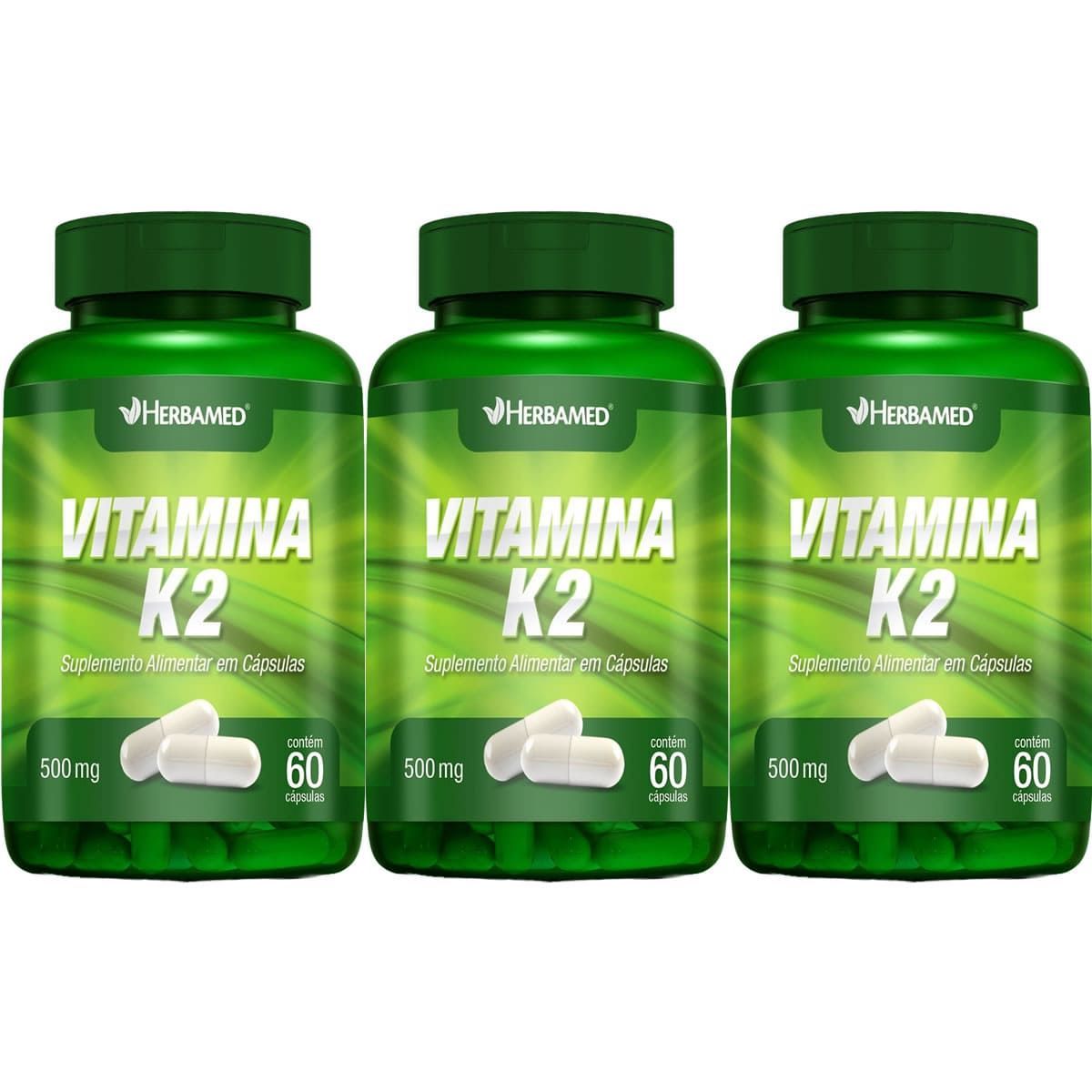 Kit 3X Vitamina K2 - 60 C�psulas - Herbamed