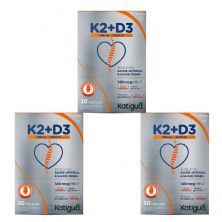 Kit 3X Vitamina K2  +Vitamina D3 -  30 C�spulas Gelatinosas - KATIGU�