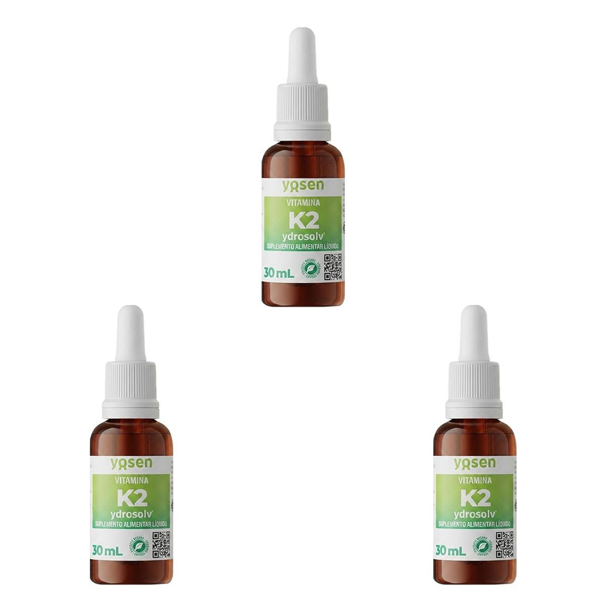 Kit 3X Vitamina K2 Ydrosolv - 30ml Gotas Sem Sabor - Yosen
