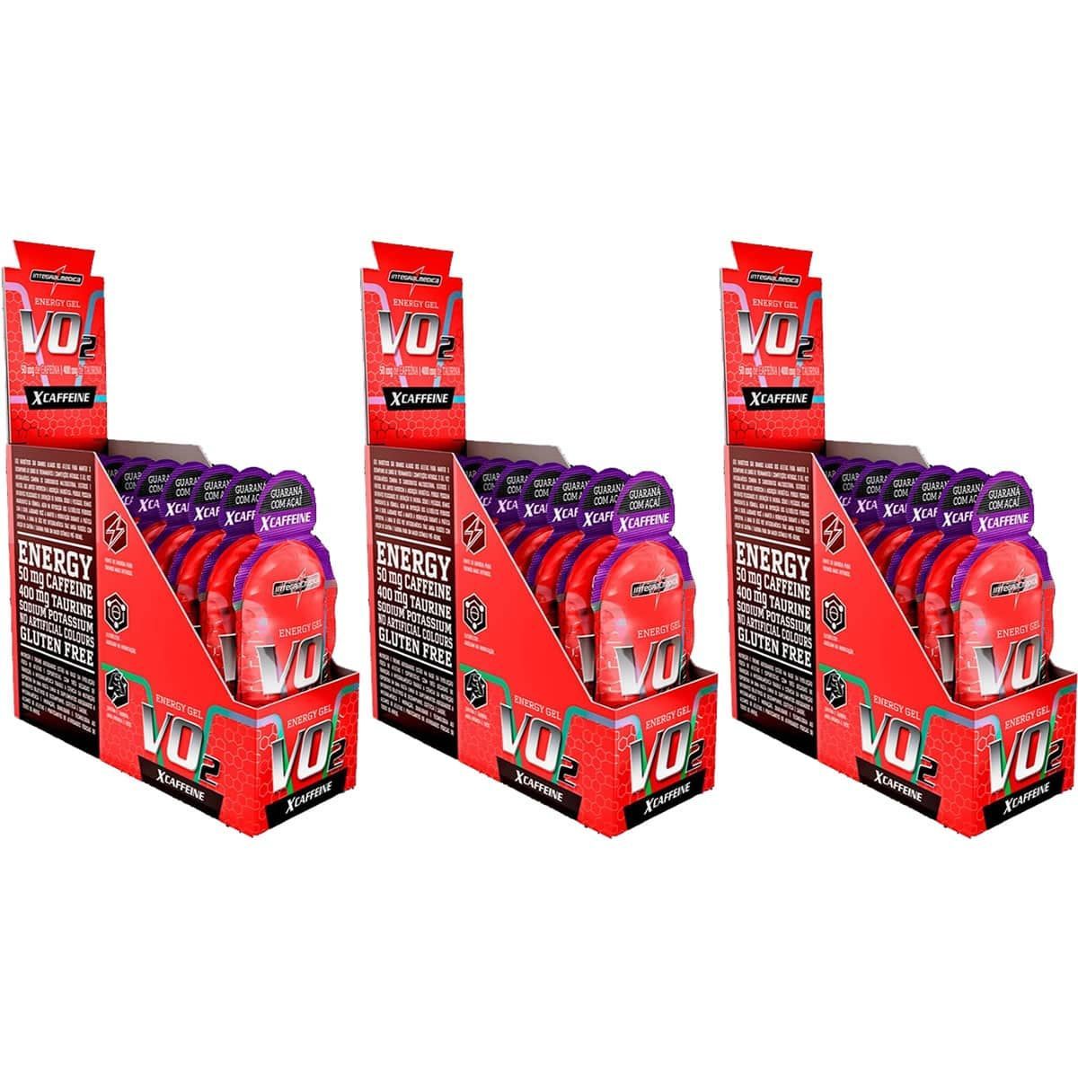 Kit 3X Vo2 Energy Gel X-Caffeine - 10 Sach�s 30g Guaran� com A�a� - IntegralM�dica