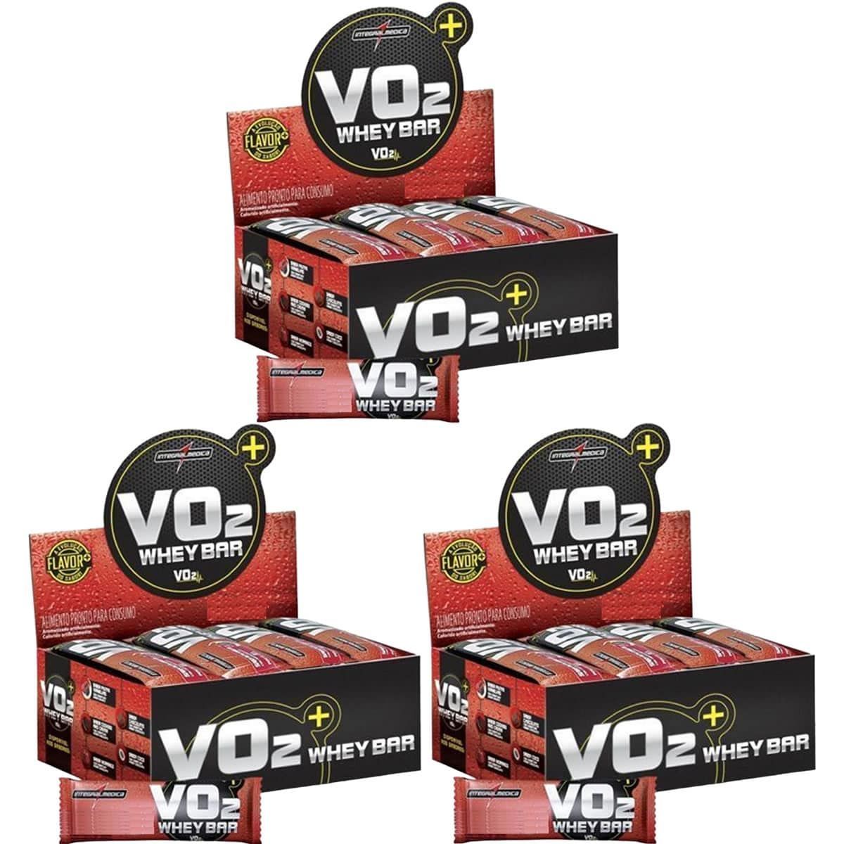 Kit 3X VO2 Whey Bar - 12 Unidades 30g Cookies - IntegralM�dica
