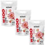Kit 3X W100 Whey Concentrado - 900g Refil Strawberry MilkShake - Nutrata