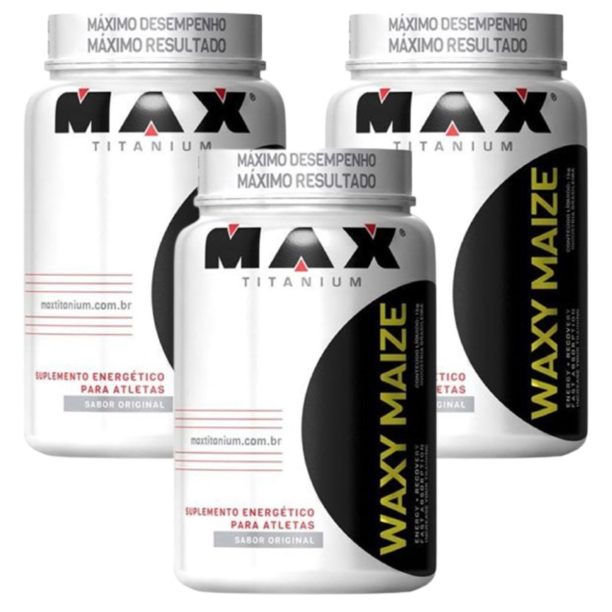 Kit 3X Waxy Maize - 1000g Natural - Max Titanium
