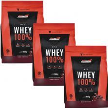 Kit 3X Whey 100% - 900g Refil Chocolate - New Millen