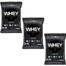 Kit 3X Whey 100% Concentrate - 900g Refil Baunilha  - Black Skull