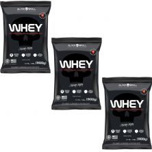 Kit 3X Whey 100% Concentrate - 900g Refil Chocolate - Black Skull