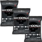 Kit 3X Whey 100% HD - 900g Refil Baunilha - Black Skull