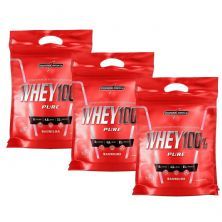 Kit 3X Whey 100% Pure - 907g Refil Baunilha - IntegralM�dica