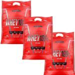 Kit 3X Whey 100% Pure - 907g  Refil Chocolate Maltado - IntegralM�dica