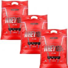 Kit 3X Whey 100% Pure - 907g Refil Coco - IntegralM�dica
