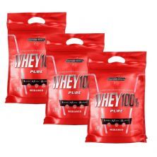 Kit 3X Whey 100% Pure - 907g Refil Morango - IntegralM�dica