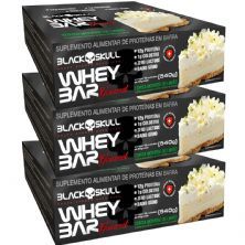 Kit 3X Whey Bar Gourmet - 12 Unidades 45g Torta Mousse de Lim�o - Black Skull