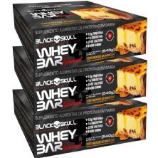 Kit 3X Whey Bar Gourmet - 12 Unidades 45g Torta Mousse de Maracuj� - Black Skull