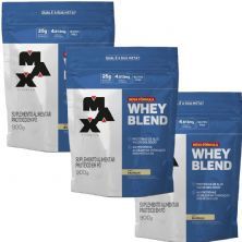 Kit 3X Whey Blend Nova F�rmula - 900g Refil Baunilha - Max Titanium