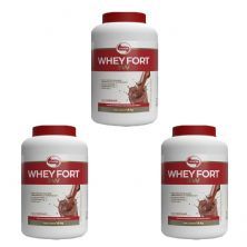 Kit 3X Whey Fort 3W - 1800g Chocolate - Vitafor