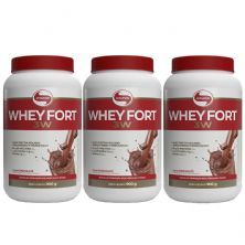Kit 3X Whey Fort 3W - 900g Chocolate - Vitafor