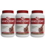 Kit 3X Whey Fort 3W - 900g Chocolate - Vitafor