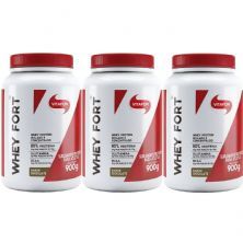 Kit 3X Whey Fort - 900g Chocolate - Vitafor