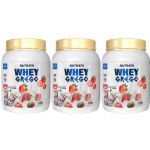 Kit 3X Whey Grego - 450g Morango Com Chantilly - Nutrata