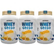 Kit 3X Whey Grego - 900g Mousse de Maracuja - Nutrata