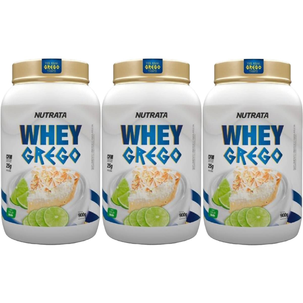 Kit 3X Whey Grego - 900g Torta de Lim�o - Nutrata