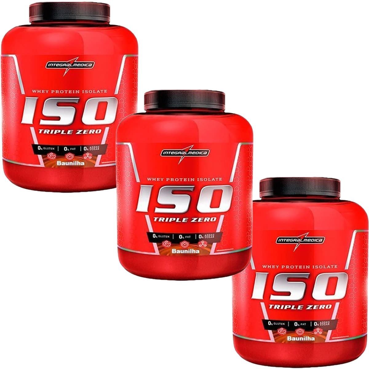 Kit 3X Whey Iso Triple Zero - 1800g Baunilha - IntegralM�dica