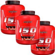 Kit 3X Whey Iso Triple Zero - 1800g Morango - IntegralM�dica