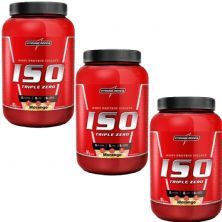 Kit 3X Whey Iso Triple Zero - 907g Morango - IntegralM�dica