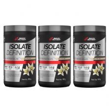 Kit 3X Whey Isolate Definition - 900g Baunilha - BodyAction