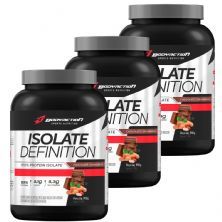 Kit 3X Whey Isolate Definition - 900g Chocolate com Amendoim - BodyAction