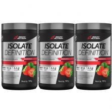 Kit 3X Whey Isolate Definition - 900g Morango - BodyAction
