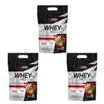 Kit 3X Whey Pro - 1000g Refil Morango - BodyAction