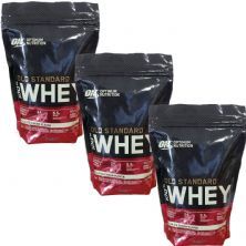 Kit 3X Whey Protein 100% Gold Standard - 454g Vanilla Ice Cream - Optimum Nutrition
